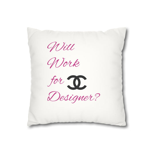 Couture Collision: Chanel Crime Faux Suede Pillowcase